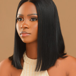 Vietnamese Black Super Double Drawn Bone Straight Wig 12inches - Image 2
