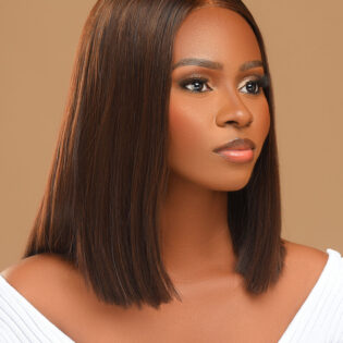 Vietnamese Dark Brown Super Double Drawn Bone Straight Wig 12inches - Image 2